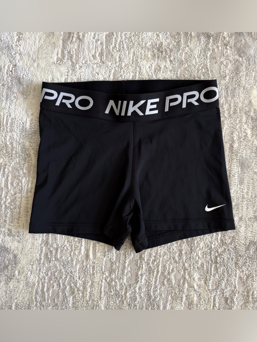 Nike Pro Black Women's Nike Pro Training Shorts with White Logo